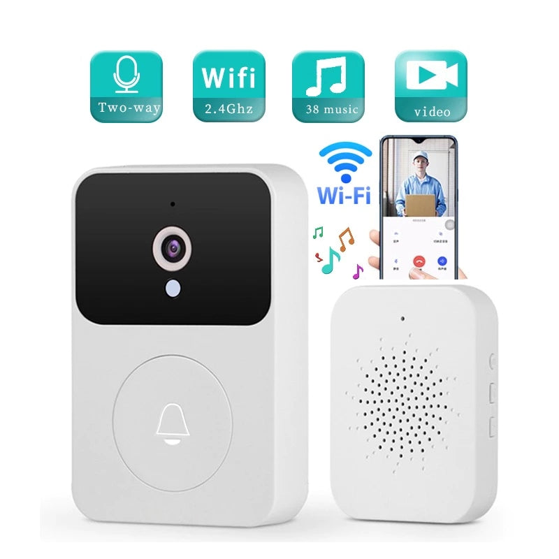 Campainha com Câmera Wi-Fi HD – Vídeo Porteiro Sem Fio Smart Home Recarregável