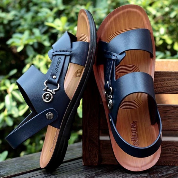 Sandália Masculina de Couro Antiderrapante