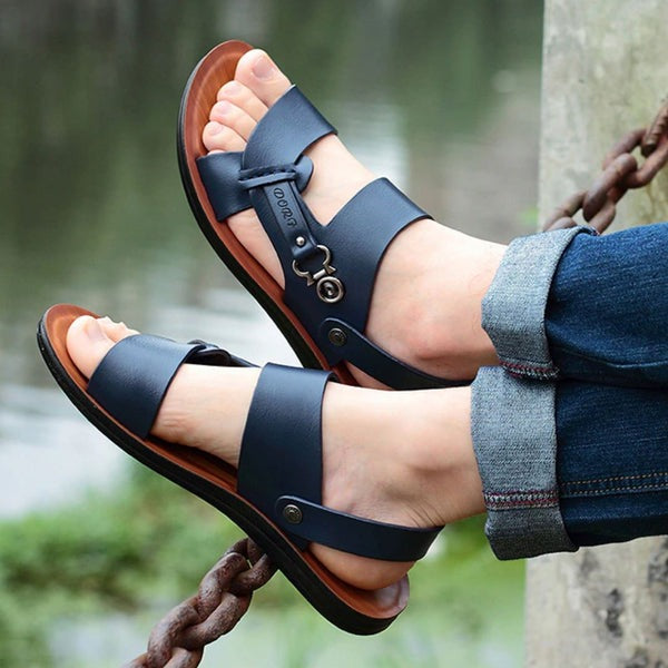 Sandália Masculina de Couro Antiderrapante